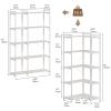 Tohomeor Bookshelf 5 Tier Deformable Corner Bookcase Free Standing Modern Industrial Book Storage Display Book Shelf for Bedroom Living Room Study Room Office (White) view 3