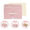 ANMINY 2PCS Fabric Storage Bin with Lid Rose Print Box Basket with PU Leather Handles Washable PP Plastic Board Decorative Foldable Lidded Shelf Cubes Closet Organizer Container - Pink, Large Size view 4