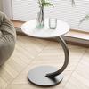 EYPKPL C Shaped End Table Round Side Tables Nightstand with Sturdy Metal Frame and Faux-Marble Tabletop Coffee Table Tray Table view 1