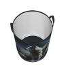 wolf at night print Circular Hamper Waterproof Storage Bin Organizer Basket Laundry Hamper With Handles For Clothes Toys Small view 3