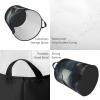 wolf at night print Circular Hamper Waterproof Storage Bin Organizer Basket Laundry Hamper With Handles For Clothes Toys Small view 4
