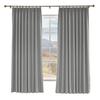 Macochico 52 W x 96 L Blackout Faux Linen Curtains Blackout Room Drapery Panel with Pinch Pleated for Bedroom Classrooms Sliding Glass Door,Rock Grey (1 Panel) view 1