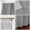 Macochico 52 W x 96 L Blackout Faux Linen Curtains Blackout Room Drapery Panel with Pinch Pleated for Bedroom Classrooms Sliding Glass Door,Rock Grey (1 Panel) view 4