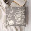 MangGou French Country Throw Pillow Cover Floral Tan Velvet Pillow Cases Chinoiserie Cushion Cover Farmhouse Pillow Covers Rutic Home Decor for Sofa Couch Bed Office Car 16 "x16 view 3