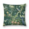 MangGou Bird Flower Floral Throw Pillow Cover Aqua and Green Velvet Pillow Cases Chinoiserie Cushion Cover Farmhouse Pillow Covers Home Decor for Couch Bedroom Living Room 14 "x14 view 1