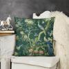 MangGou Bird Flower Floral Throw Pillow Cover Aqua and Green Velvet Pillow Cases Chinoiserie Cushion Cover Farmhouse Pillow Covers Home Decor for Couch Bedroom Living Room 14 "x14 view 2