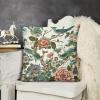 MangGou Bird Peony Floral Throw Pillow Cover Coral Turquoise Blue Velvet Pillow Cases Chinoiserie Cushion Cover Farmhouse Pillow Covers Rutic Home Decor for Couch Bedroom Living Room 16 "x16 view 2
