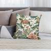MangGou Bird Peony Floral Throw Pillow Cover Coral Turquoise Blue Velvet Pillow Cases Chinoiserie Cushion Cover Farmhouse Pillow Covers Rutic Home Decor for Couch Bedroom Living Room 16 "x16 view 4