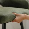 LukeAlon PU Leather Swivel Counter Stools Set of 2, Open Back 27" Seat Height Low Barstools with Metal Legs Modern Kitchen Stools with Footrest for Home Bar Dining Room, Green view 4
