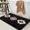 DEXDE Bathroom Rugs 24x36 Black Boho Aztec Bath Mat, Non Slip Western Geometric Bath Rugs Luxury Soft Absorbent Carpet for Bathroom Shower Kitchen Entryway Farmhouse Modern view 3