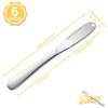 hunnycook 6P Butter Knife, 8.7 silver Butter Spreader, Stainless Steel Butter Knife Spreader, Butter Spreader Knife with Holes and Serrations, Multi-Function Spreader Knives for Butter, Cheese, Jam view 2