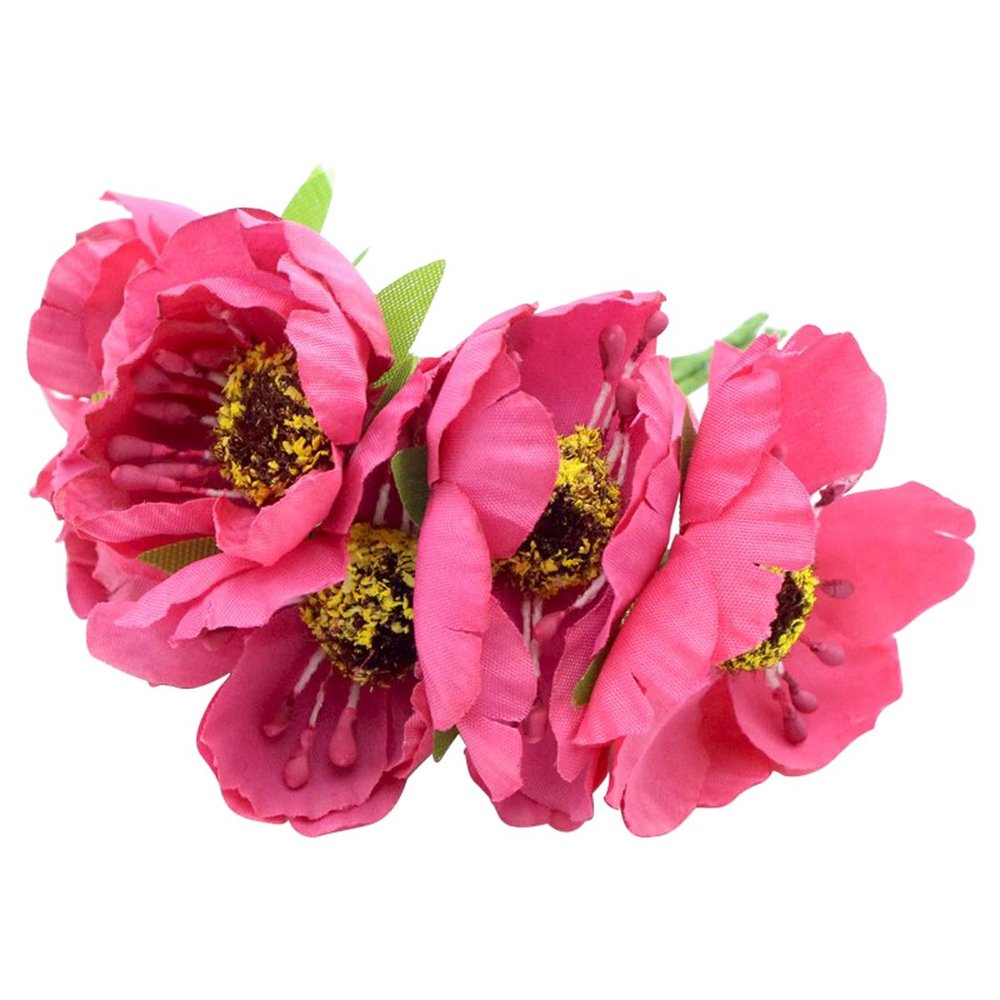 homeemoh Artificial Pink Flowers with Single Stem 6pcs Pink Silk Flower Small Fake Flower Decorative Bouquet for Wedding, Table Centerpiece, Vase, Home, Office