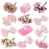 homeemoh Artificial Pink Flowers with Single Stem 6pcs Pink Silk Flower Small Fake Flower Decorative Bouquet for Wedding, Table Centerpiece, Vase, Home, Office view 3