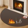 Hearth Rugs for Fireplaces Fire Resistant, 59 x 32 inch Fireproof Fireplace Mat Hearth Rug, Hearth Pads for Wood Stove Fireplace Indoor Outdoor, Protect Floors Carpets from Sparks Embers-Brown, 1mm view 1