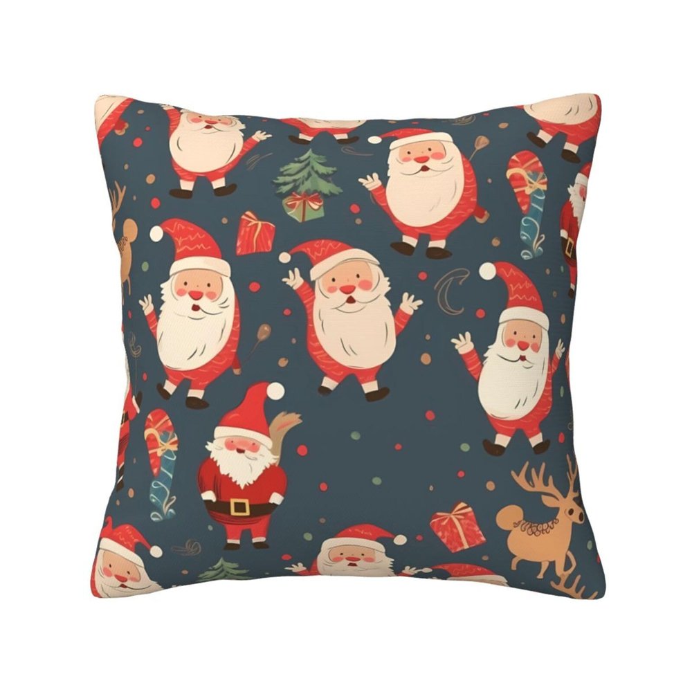 AdaNti Santa Claus Christmas Print Throw Pillow Cover Square Soft Cushion Cover Throw Pillow Case for Home Decor Living Room Bed Couch Car 20"x20"
