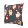 AdaNti Santa Claus Christmas Print Throw Pillow Cover Square Soft Cushion Cover Throw Pillow Case for Home Decor Living Room Bed Couch Car 20"x20" view 3