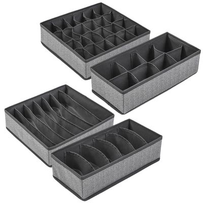 Cabilock 4pcs Underwear Storage Organizer Foldable Fabric Drawer Dividers for Socks Underwear and Accessories Sturdy Design Multiple