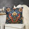 MangGou Bird Floral Flower Velvet Pillow Cases Belgian Tapestry Throw Pillow Chinoiserie Style Cushion Cover Farmhouse Pillow Covers 16 "x16 Decorative Pillowcase for Couch Sofa Bed Car view 2