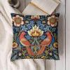 MangGou Bird Floral Flower Velvet Pillow Cases Belgian Tapestry Throw Pillow Chinoiserie Style Cushion Cover Farmhouse Pillow Covers 16 "x16 Decorative Pillowcase for Couch Sofa Bed Car view 3