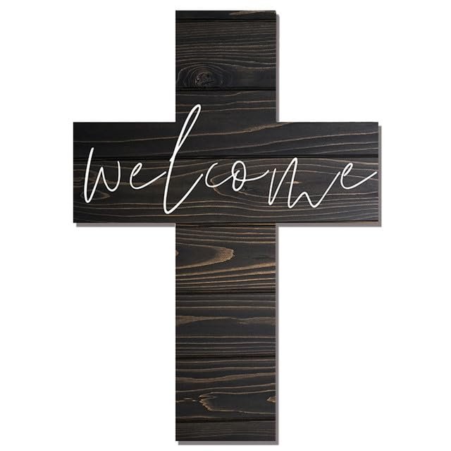 Imahoocool Wall Wooden Cross wood wall cross Home decor For Home Bathroom Church Room Decor Easter Christmas Gifts 13.9x9.9IN