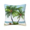 AdaNti Tropical Palm Tree Print Throw Pillow Cover Square Soft Cushion Cover Throw Pillow Case for Home Decor Living Room Bed Couch Car 12"x12" view 1