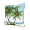 AdaNti Tropical Palm Tree Print Throw Pillow Cover Square Soft Cushion Cover Throw Pillow Case for Home Decor Living Room Bed Couch Car 12"x12" view 3