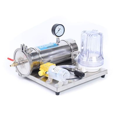 Stainless Steel Wine/Beer/Juice/Kombucha/Liquid Filtration System, 80W 110V 60HZ Filtration System with Pressure Gauge and Water Hose, Microporous Membrane Fine Filter