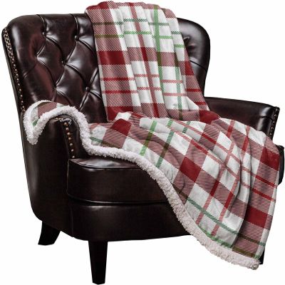 Check Plaid Sherpa Blanket Geometric Pattern Sherpa Fleece Throw Blanket Warm Soft Cozy Blanket Fuzzy Blanket Lightweight Plush Blankets for Bed Couch Sofa 60" x 80"