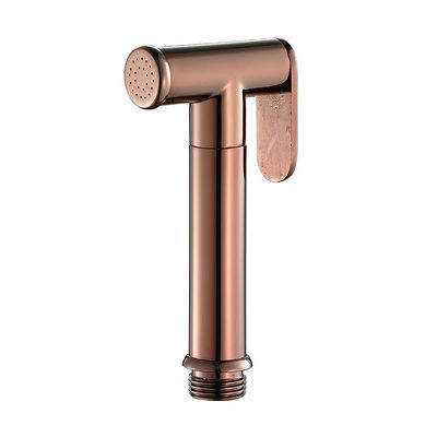 GORKEM High Pressure Handheld Bidet Sprayer Round Toilet Sprayer Brass Ergonomic Design Bathroom Washroom Accessories, G 1/2 Interface,Rose Gold (Color : Rose Gold)