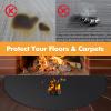 Hearth Rugs for Fireplaces Fire Resistant, 42 x 24 inch Fireproof Fireplace Mat Hearth Rug, Hearth Pads for Wood Stove Fireplace Indoor Outdoor, Protect Floors Carpets from Sparks Embers-Black, 1mm view 4