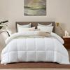 The OutNeT Soild 3 Piece White Down Alternative Comforter Oversized King Plus (128x120Inch) Hypoallergenic, Machine Washable, All Season 100% Cotton Fabric,Premium Bedding Comforter with 8 Tabs. view 1