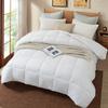 The OutNeT Soild 3 Piece White Down Alternative Comforter Oversized King Plus (128x120Inch) Hypoallergenic, Machine Washable, All Season 100% Cotton Fabric,Premium Bedding Comforter with 8 Tabs. view 2