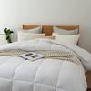 The OutNeT Soild 3 Piece White Down Alternative Comforter Oversized King Plus (128x120Inch) Hypoallergenic, Machine Washable, All Season 100% Cotton Fabric,Premium Bedding Comforter with 8 Tabs. view 3