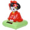 COHEALI Kimono Solar Powered Bobble Heads Sitting Japanese Kokeshi Doll Figurines Car Dashboard Dancing Figures Asian Geisha Doll Shaking Head Doll Car Dashboard Decoration Red view 2