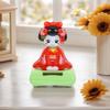 COHEALI Kimono Solar Powered Bobble Heads Sitting Japanese Kokeshi Doll Figurines Car Dashboard Dancing Figures Asian Geisha Doll Shaking Head Doll Car Dashboard Decoration Red view 3