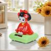 COHEALI Kimono Solar Powered Bobble Heads Sitting Japanese Kokeshi Doll Figurines Car Dashboard Dancing Figures Asian Geisha Doll Shaking Head Doll Car Dashboard Decoration Red view 4