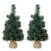 belupai 3PCS Mini Tabletop Christmas Tree,10in Green Small Xmas Tree Artificial Miniature Pine Tree with Burlap Base for Indoor Outdoor Home Fireplace Decor(Green) view 1