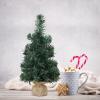 belupai 3PCS Mini Tabletop Christmas Tree,10in Green Small Xmas Tree Artificial Miniature Pine Tree with Burlap Base for Indoor Outdoor Home Fireplace Decor(Green) view 3