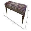 EASTERNRUGARTS Boho Purple Distressed Rug Upholstered Ottoman Bench, Piano Bench, Wood Bench, Bedroom Ottoman, Entryway Footstool Ottoman Bench, Kitchen Dining Bench, (18x18X48, Purple Runner) view 2