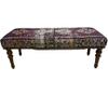 EASTERNRUGARTS Boho Purple Distressed Rug Upholstered Ottoman Bench, Piano Bench, Wood Bench, Bedroom Ottoman, Entryway Footstool Ottoman Bench, Kitchen Dining Bench, (18x18X48, Purple Runner) view 3