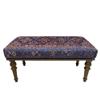 EASTERNRUGARTS Boho Geometric Rug Upholstered Ottoman Bench, Piano Bench, Blue Decorative Entryway Bench, Bedroom Ottoman, Kitchen Dining Bench, Footstool Ottoman (18x18X48, Blue-Pink) view 2