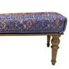 EASTERNRUGARTS Boho Geometric Rug Upholstered Ottoman Bench, Piano Bench, Blue Decorative Entryway Bench, Bedroom Ottoman, Kitchen Dining Bench, Footstool Ottoman (18x18X48, Blue-Pink) view 4