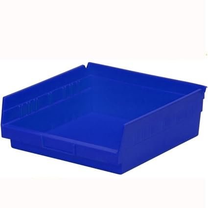 Shelving Inc. 11-5/8"d x 6-5/8"w x 4"h Nesting Shelf Bins, Blue, 12 Count
