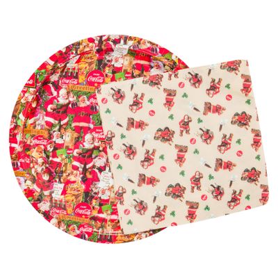 Silver Buffalo Coca-Cola Vintage Santa Christmas Collage 32 Pack Partyware Disposable Paper Plates and Napkins