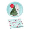 Silver Buffalo Coca-Cola Polar Bears Christmas Tree 32 Pack Partyware Disposable Paper Plates and Napkins view 3