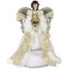 Northlight 18" White and Silver Angel Christmas Tree Topper, Unlit view 1