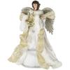 Northlight 18" White and Silver Angel Christmas Tree Topper, Unlit view 3