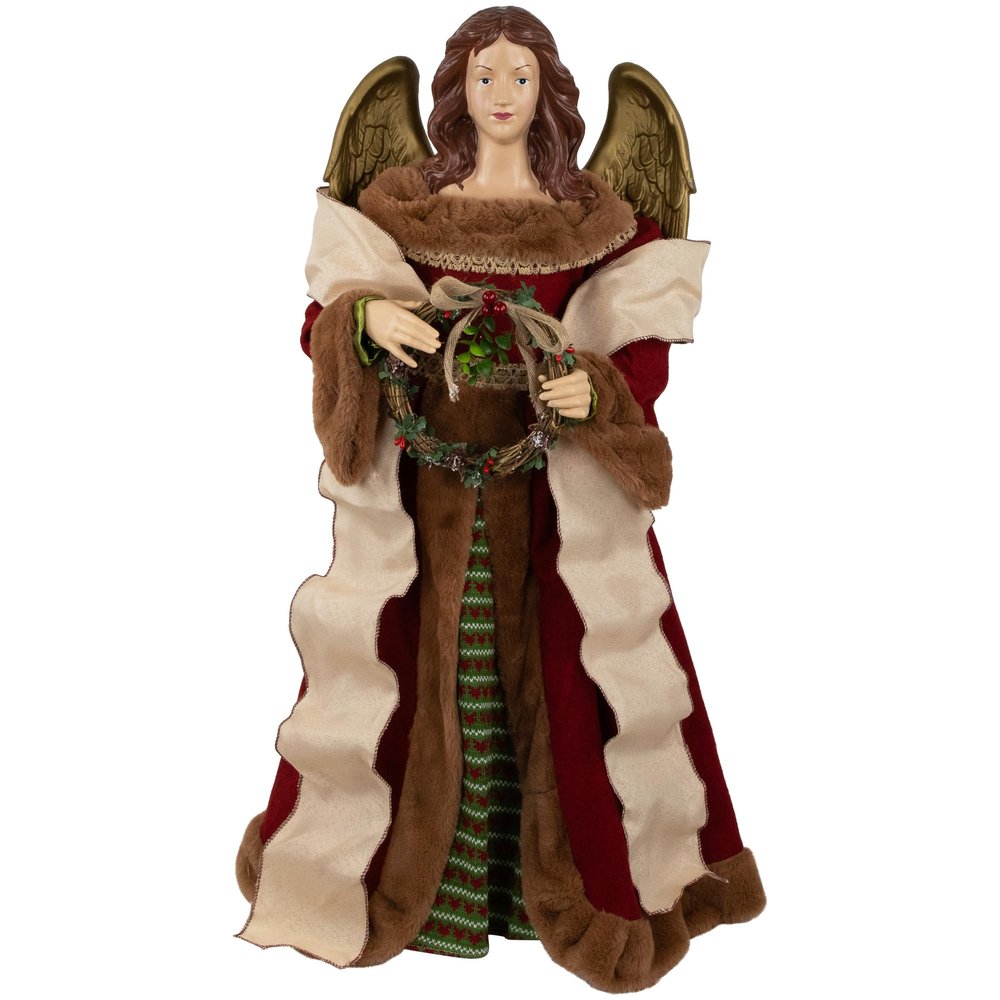 Northlight Angel with Wings Commercial Size Christmas Tree Topper - 3' - Brown and Red - Unlit