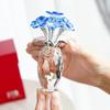 H&D HYALINE & DORA Blue Crystal Forget Me Not Flower Figurine,Flower Gifts for Women,Crystal Glass Flower Collectible Ornaments for Home Decor Table Centerpiece view 2
