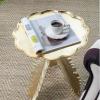 Side Table Unique Aluminum Handmade Coffee Table Accent End Table, Natural Tray Top Side Table Nightstand for Family, Dinning or Living Room, Handcrafted Finish, Modern, Leaf shaped Legs Coffee table view 4